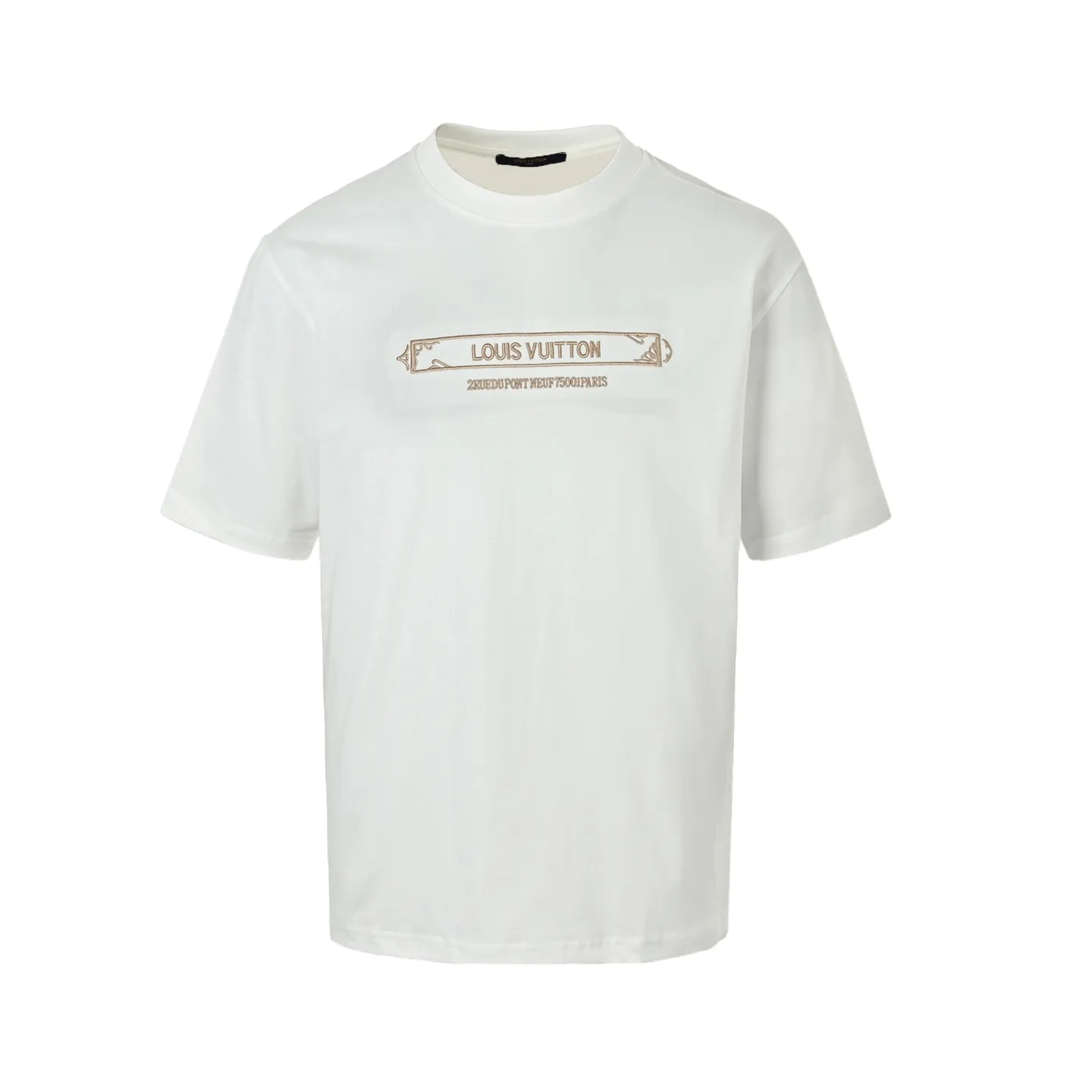 Louis Vuitton/Louis Vuitton 26ss embroidered letter Retro scroll short sleeves